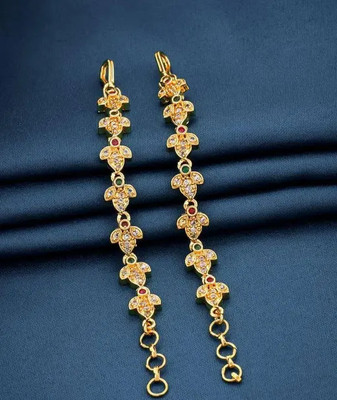 kizonil Gold Plated A.D fancy kan ser/kan chain For Women Cubic Zirconia Brass Ear Thread