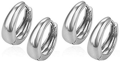 Heer Collection Combo Silver Kaju Bali Earring (2 Pair Same) Stainless Steel Stud Earring, Clip-on Earring, Earring Set, Magnetic Earring