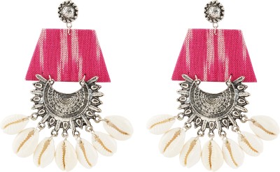 Teejh Teejh Zarina Pink Fabric Earring Alloy Drops & Danglers