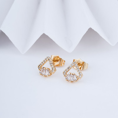 Shree Enterprise Tringle Shape American Daimond Plug Earring Alloy Plug Earring