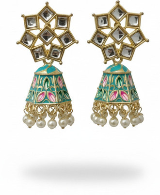 Ridhira STAR MEENAKARI JHUMKA Brass Jhumki Earring, Drops & Danglers
