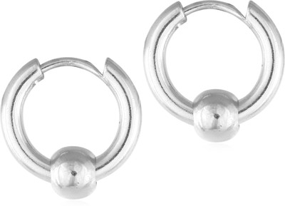 house of common Silver Classic Plain Earring Fashion jewelry Valentine Platinum Studs Earrings. Stainless Steel Hoop Earring