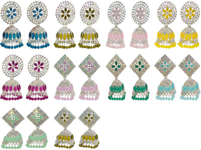 Malana Merino 10 Set of Earring Jhumka For Women Wedding Party Gifts For Girls Jhumki Combo Alloy Jhumki Earring
