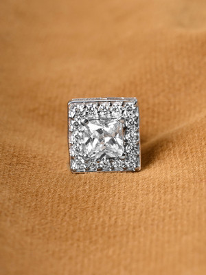 CLARA Designer Solitaire Cubic Zirconia Sterling Silver Stud Earring