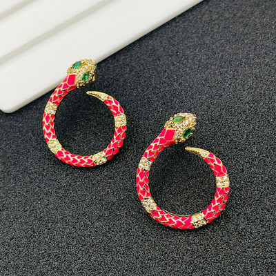 ZIVOM Snake Cubic Zirconia Copper Stud Earring