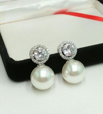 Manuvi Jewels American Diamond(AD) Earrings Cubic Zirconia Alloy Stud Earring