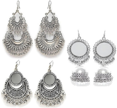 JMBW INTERNATIONAL 3in1 combo pack of oxidised earrings Beads Alloy Jhumki Earring