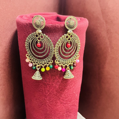 Fashion Paradise Golden Multi Round Earring Alloy Earring Set