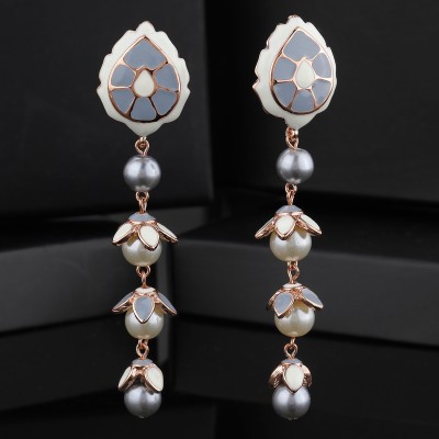 Estele Rose Gold Plated Pearl Alloy Drops & Danglers