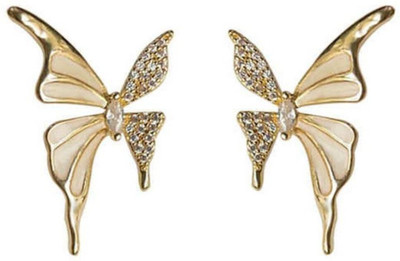 ADORNITY Stylish Butterfly Stud Earrings For Women Girls Korean Jewellery Alloy Drops & Danglers