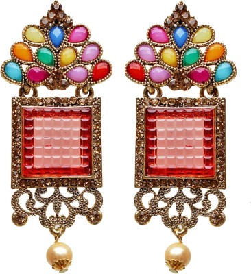 Lucky Jewellery Lucky Jewellery Designer Gold Plated Partywear Tops Earring Alloy Drops & Danglers