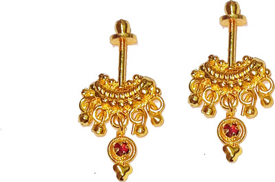 Shrungarika Maharashtrian traditional Bugadi,Gold Plated Bugadi for Women & Girls Alloy Clip-on Earring