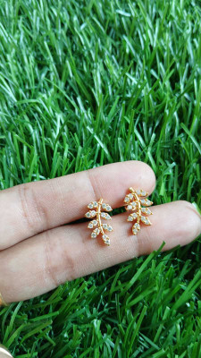 mgm collection Gold plated AD earrings Brass Stud Earring