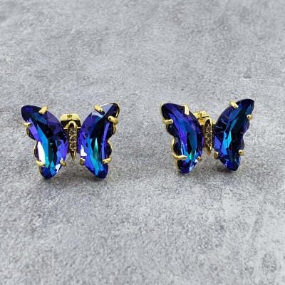 ZIVOM Butterfly Crystal Copper Stud Earring