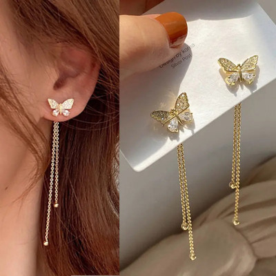 CIKIT Statement Long Tassel Earrings for Girls and Teens Metal Stud Earring
