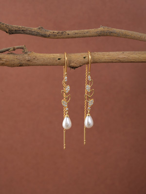 CLARA Designer Pearl Pearl Sterling Silver Ear Thread
