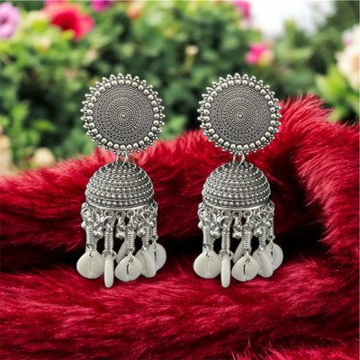 VIGILANTEE Stunning Stylish Oxidized Jhumka Earrings For Girls And Women Alloy Earring Set