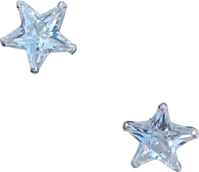 Pradip Brother Pure Silver Star Stone Tops Zircon Sterling Silver Stud Earring