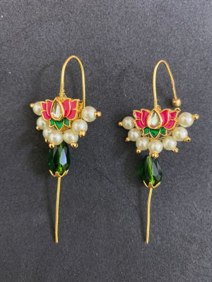 Shreeja Enterprises kamal earcuf Pearl Metal Cuff Earring