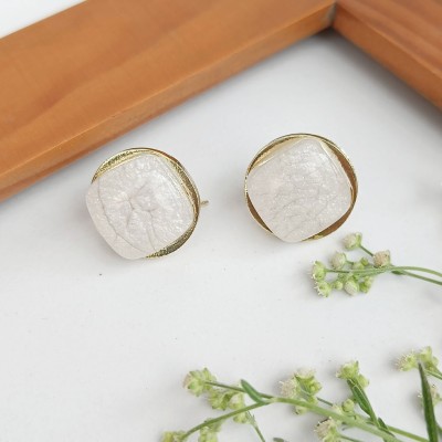 Findherfavorite Earrings for Women and Girls | Gold Plated Minimal Stone Studded Brass Stud Earring