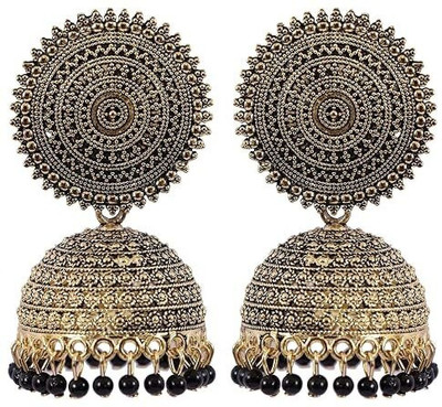 JMBW INTERNATIONAL Beautiful Black Jhumkii Beads Alloy Jhumki Earring