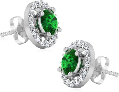 Iski Uski Lifestyle Party Type Collection Emerald Earrings Emerald Sterling Silver Stud Earring