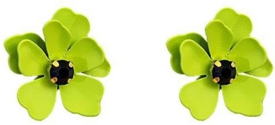 BLINGEE Green Flower Earrings For Women Floral Earrings For Girls Korean Earrings Alloy Earring Set, Stud Earring