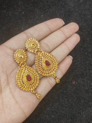 Gorkhastyle thai_earing Ruby Alloy Chandbali Earring