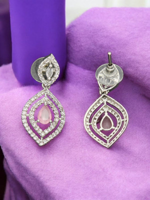 GEMRON JEWEL American Diamond Glittering Drop Earrings For Girls and Women Cubic Zirconia Alloy Chandbali Earring, Stud Earring, Plug Earring, Cuff Earring, Drops & Danglers