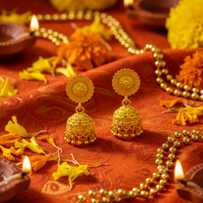 zoki SMALL JHUMKI Gold Jhumki Earring