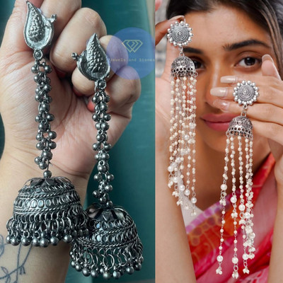 Ashir Combo of 2 Jhumki Jhumka Earrings for Women and Girls Alloy Earring Set