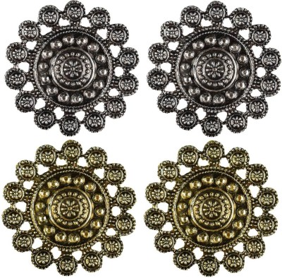Fashion Fusion Combo of South Indian Temple Jewellery Traditional Stylish Fancy Party Wear Wedding Bridal Daily Office Use Golden Oxidised Collection Large Big Tops Earrings For Women Brass Stud Earring