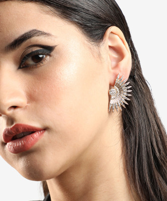 SOHI Gold Plated Party Designer Stone Stud For Women Alloy Stud Earring