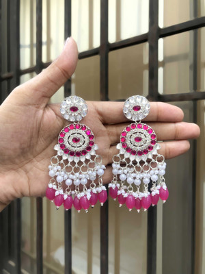 Divastri Silver Plated Earring for Women & Girls Diamond Brass Drops & Danglers