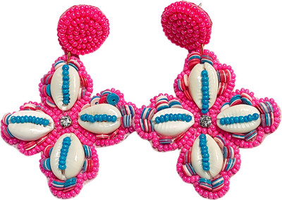 Amorearrings Flower Handcrafted Earrings Beads Fabric Earring Set