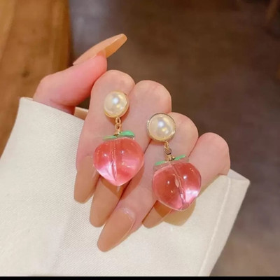 MAHADEV CREATION Pink Korean Earring Crystal Alloy Stud Earring