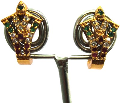 S L GOLD S L Gold Micro Plated J Design Multi stone Earing E67 Copper Stud Earring