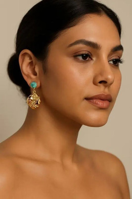 zarevia ZAREVIA Golden Heart Drop Earrings for Women & Girls Copper Drops & Danglers