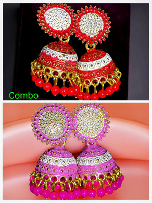 SACHIKSHA JEWELS Trending Designer Jhumka Combo Pack Beads Alloy Stud Earring, Hoop Earring, Chandbali Earring, Jhumki Earring, Huggie Earring, Earring Set