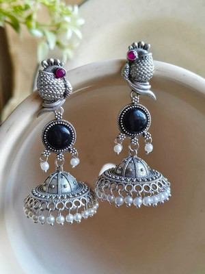 DANGAR ENTERPRISE Traditional Handcraft Jhumki with Stone & Pearl Bead Ethnic Earring for Festival Alloy Stud Earring