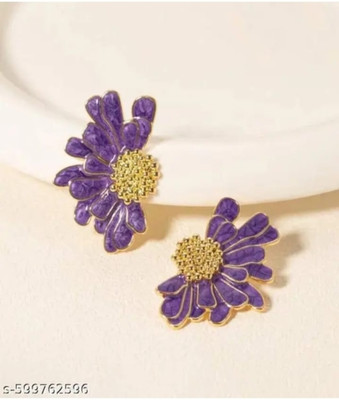 RISHASTYLE Flower motive korean temperment shining earrings Zircon Alloy Stud Earring