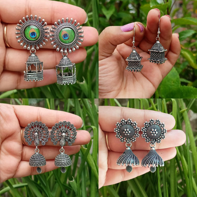 Jhumka Street Jhumka Earrings for girls stylish Pack of 4 Alloy Jhumki Earring