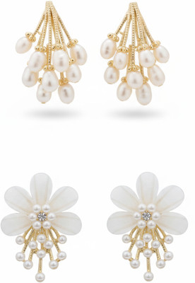BEAUTYNX Beautynx Elegant Pearl & Floral Combo Earrings Beads Alloy Stud Earring