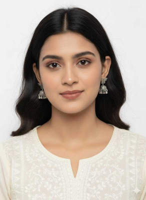 DRJHUMKAS Trendy Oxidized Silver Butterfly Dangler Earrings for Ethnic Wear Alloy Jhumki Earring