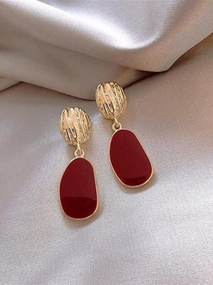 VAGHBHATT Gold-Plated Geometric Drop Earrings Alloy Drops & Danglers