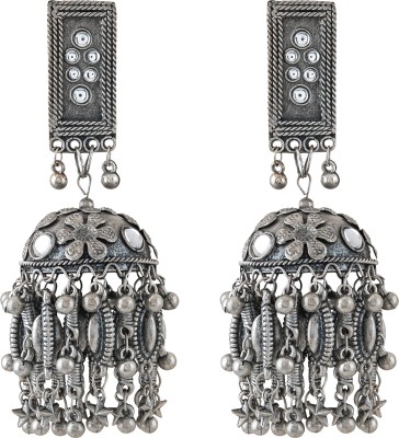 Teejh Teejh Aanya Silver Oxidised Earring Alloy Jhumki Earring