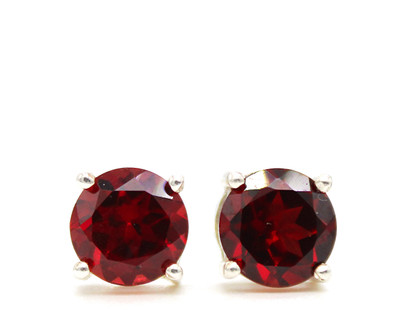 MayraCreationss STUDS Garnet Sterling Silver Stud Earring