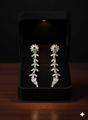 ASP BROTHERS crystal_01 Crystal Alloy Hoop Earring