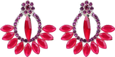 DEGHLAM DEGHLAM Alloy Red Earrings stone For Women & Girls Brass Drops & Danglers Cubic Zirconia Alloy Stud Earring