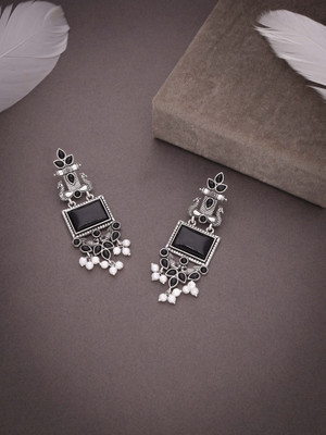 Divastri Silver Plated Earring for Women & Girls Diamond Brass Drops & Danglers